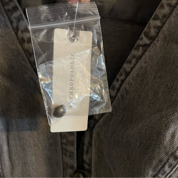 Anthropologie X Pilcro Puff Sleeve Denim Mini Dress Gray - Picture 10 of 11